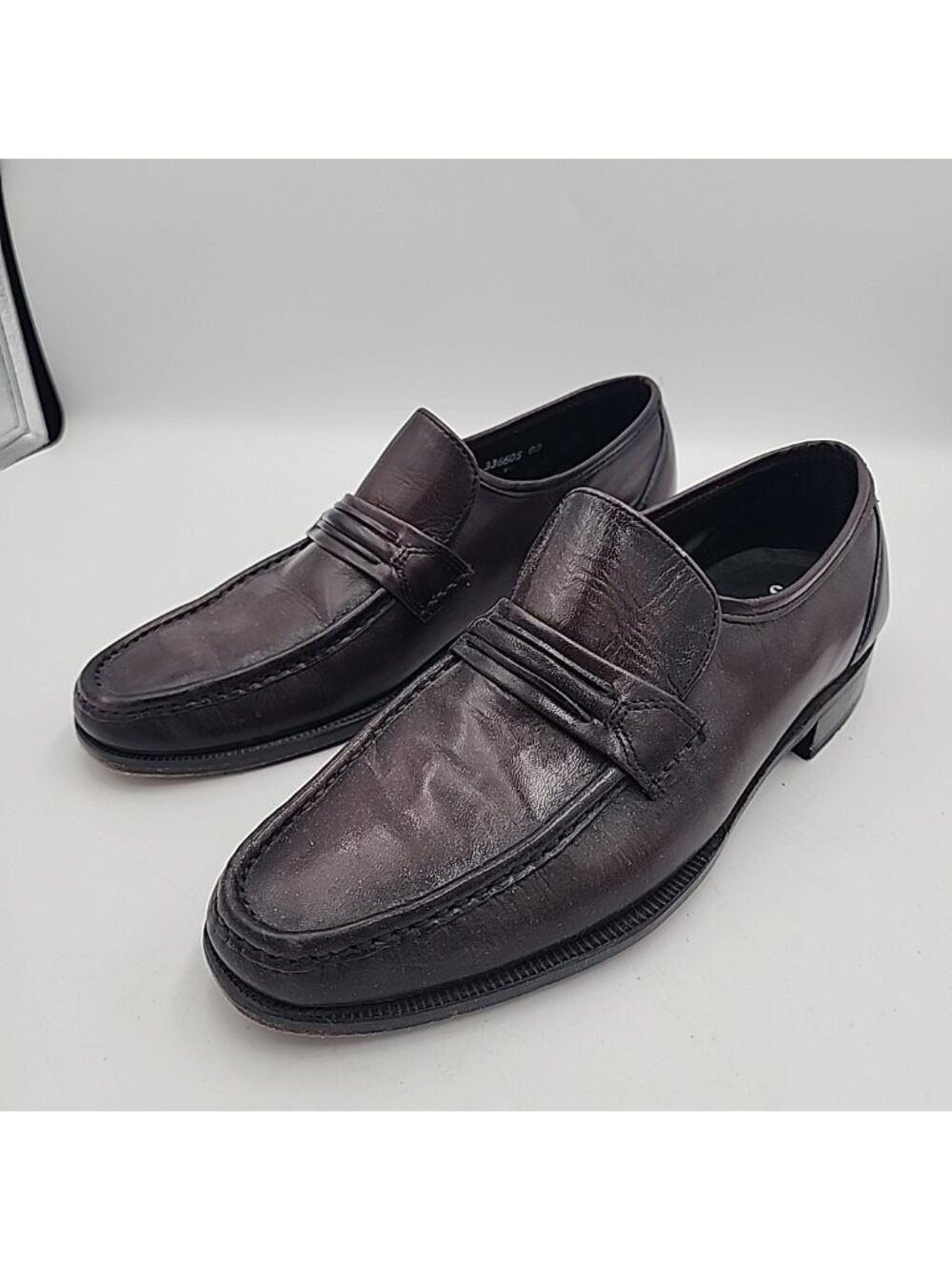 FLORSHEIM Men 8 D Black Brown Leather Loafer Shoes Career Slip On 336605